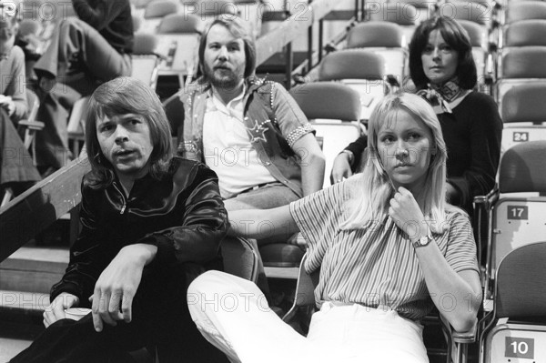 ABBA. A Swedish pop group that are one of the most popular and successful musical groups of all time. Pictured the members of ABBA: Anni-Frid Lyngstad, Benny Andersson, Agnetha Fältskog and Björn Ulvaeus 1976
