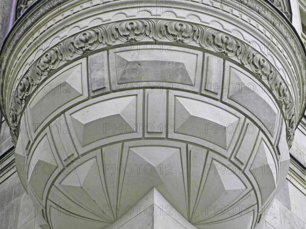 Details of a column in the historic city centre of Dresden. Saxony, Germany