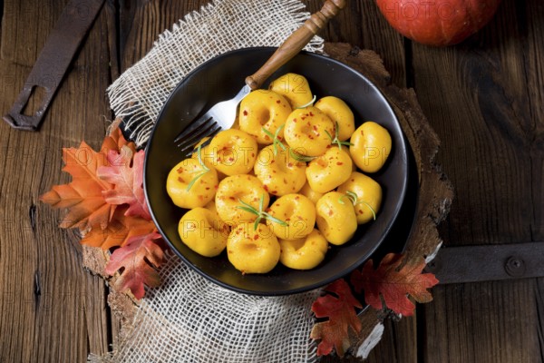 Delicious autumn dumplings with Hokkaido pumpkin puree