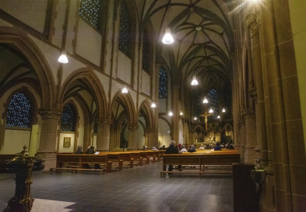 11-25-2015 Dusseldorf. Inside I St. Mary's Conception Church in Dusseldorf, parishioners inside