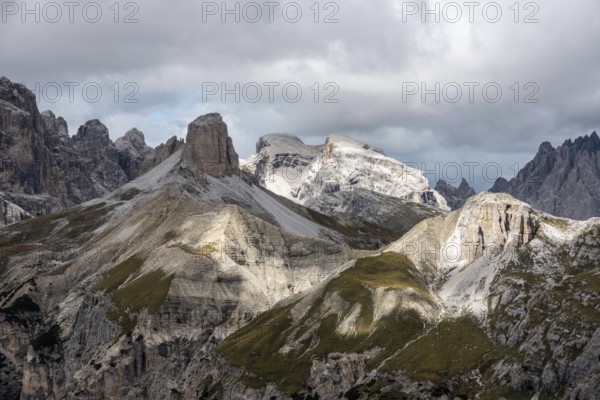 Scenic wild alpine landscape around the 3 Zinnen mountains, the dolomites in South Tirol