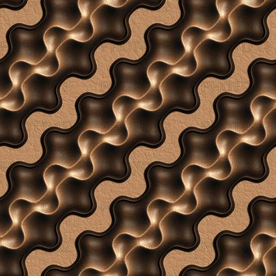 3D effect seamless background, wallpaper decoration brown leather pattern