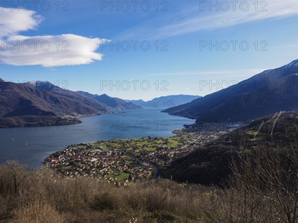 Landscape of Lake Como from the alps of Peglio