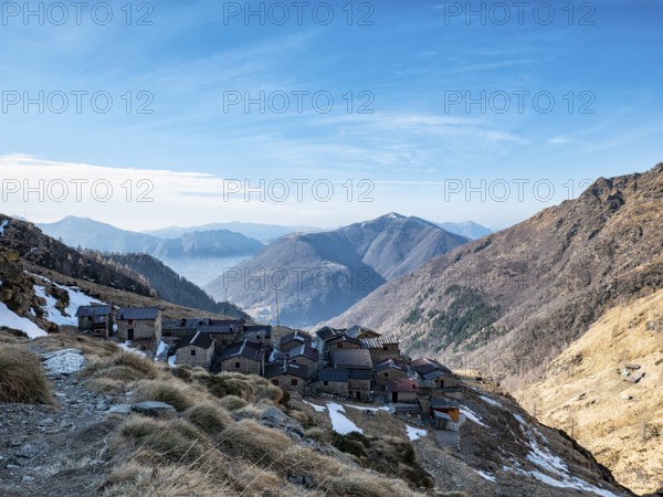 Alpine village on the alps of Valsassina