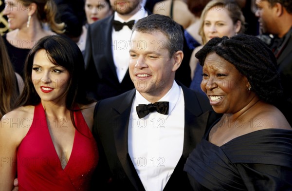 Matt Damon, Luciana Barroso and Whoopi Goldberg at the 88th Annual Academy Awards held at the Hollywood & Highland Center in Hollywood, USA on February 28, 2016., Hollywood, California, USA