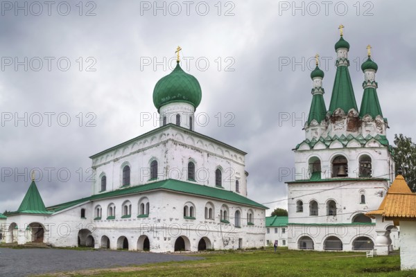 Alexander-Svirsky Monastery is orthodox monastery in the Leningrad region, Russia. Trinity Cathedral and Belfry