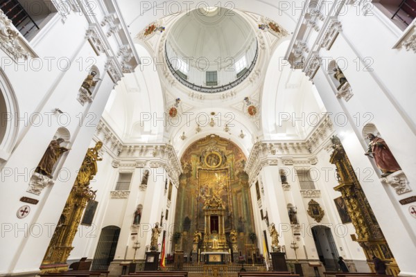 Toledo, Spain, December 16, 2018 : Interior of San Ildefonso Church or Jesuit church (Iglesia de San Idelfonso), Toledo, Spain