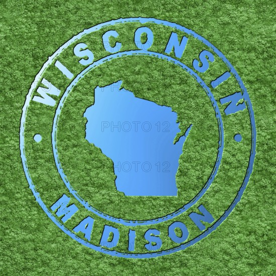 Map of Wisconsin, Forest with Water Map, CO2 Reduction