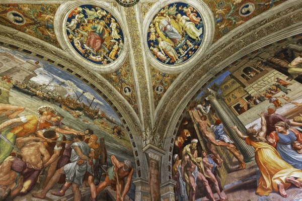 VATICAN CITY, VATICAN, JUNE 15, 2015 : interiors and architectural details of Raphael rooms in Vatican museum, june 15, 2015, in Vatican city, Vatican