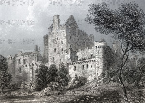 Craigmillar Castle, a ruined medieval castle in Edinburgh, Scotland, United Kingdom