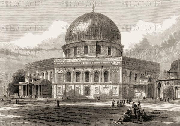 Al-Aqsa mosque, Temple Mount in the Old City of Jerusalem, 19th century