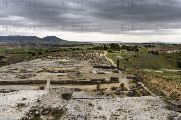 Canaveruelas, Spain, February 29, 2020: Ercavica Roman City archaeological site. Ercavica was an important Roman City whose remains are visible today at the archaeological site