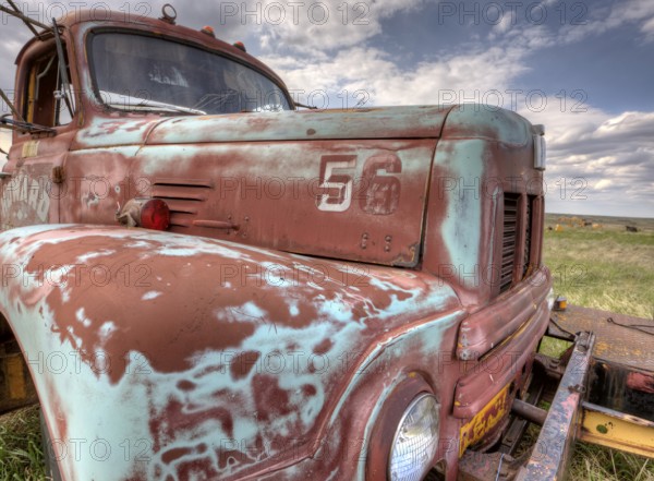Abandoned Vehicle Prairie antique vintage aged Saskatchewan