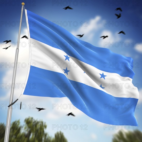 Flag of Honduras, This is a computer generated and 3d rendered image