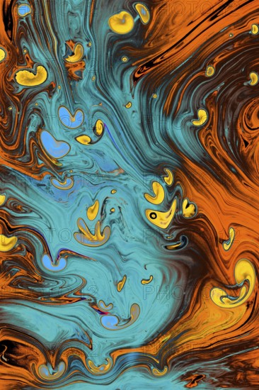 Traditional Ottoman Turkish marbling art patterns as abstract colorful background