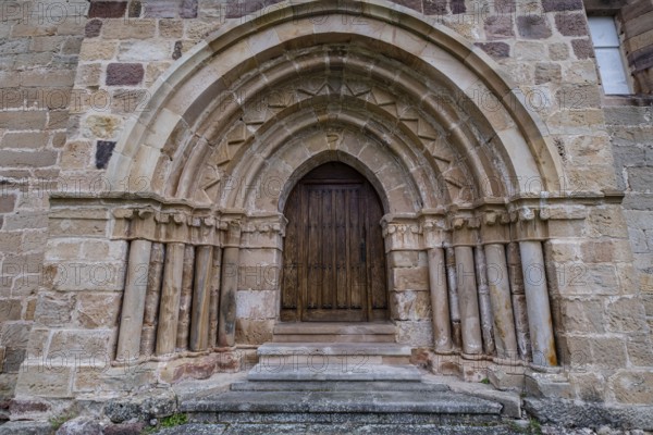 Romanic Church of Santa María La Real, Las Henestrosas de las Quintanillas, municipality of Valdeolea, Cantabria, Spain