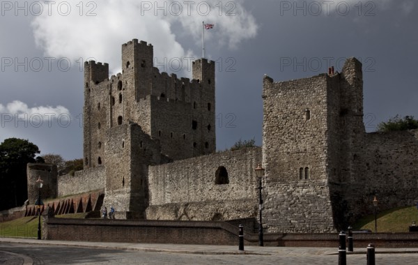 Built 1100-1135, view from the north-east of the core building completed in 1127, wall tower on the right