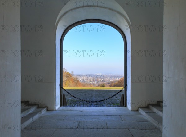 View of the valley, archway, Solitude Palace, Stuttgart, BW