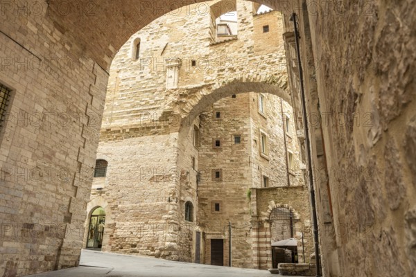 Beautiful Arch and Stone Architecture in Perugia, Umbria - Italy