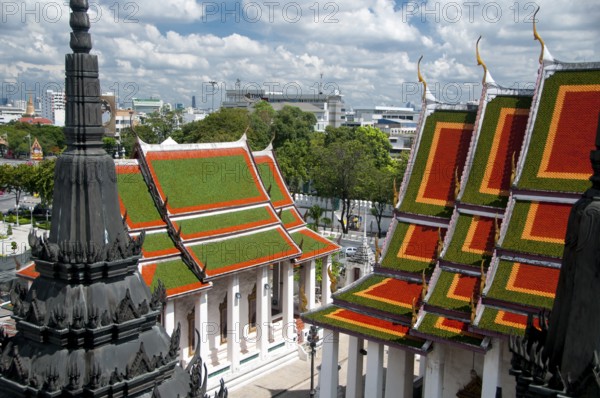 Wat Ratchanaddaram was built on the orders of King Nangklao (Rama III) for Mom Chao Ying Sommanus Wattanavadi in 1846. The temple is best known for the Loha Prasada (Loha Prasat), a multi-tiered structure 36 m high and having 37 metal spires. It is only the third Loha Prasada (Brazen Palace or Iron Monastery) to be built and is modelled after the earlier ones in India and Anuradhapura, Sri Lanka