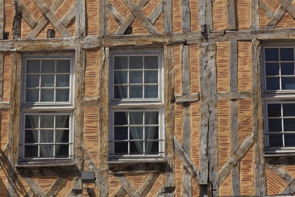 Timber-Framed Houses, Troyes, Aube Department, Alsace Champagne-Ardenne Lorraine region, France