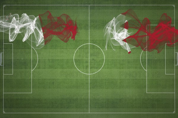 Malta vs Bahrain Soccer Match, national colors, national flags, soccer field, football game, Competition concept, Copy space
