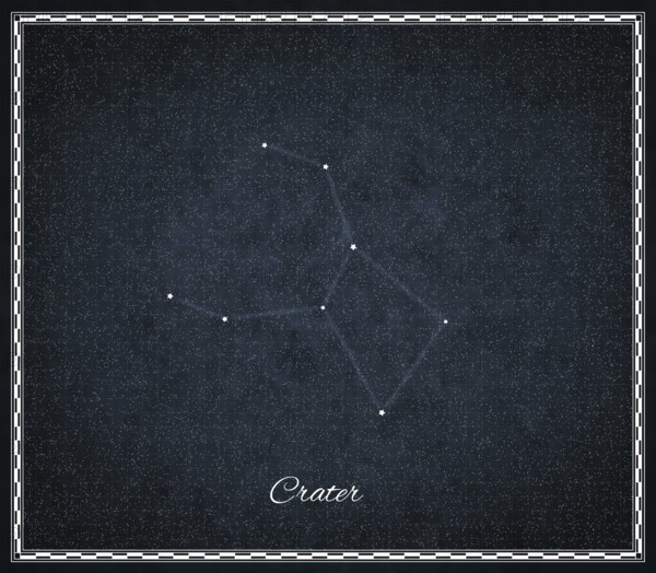Crater star constellation, Night sky, Cluster of stars, Deep space, Cup constellation