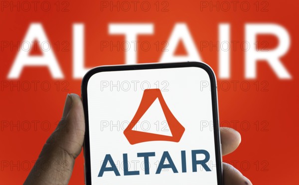 Dhaka, Bangladesh- 19 Jan 2025: altair logo is displayed on smartphone. Altair Engineering Inc. is an American multinational information technology company