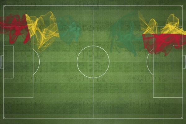 Guinea vs Benin Soccer Match, national colors, national flags, soccer field, football game, Competition concept, Copy space