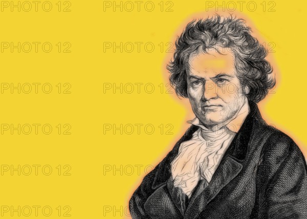 Ludwig van Beethoven, 1770 -1827, German composer, digitally altered