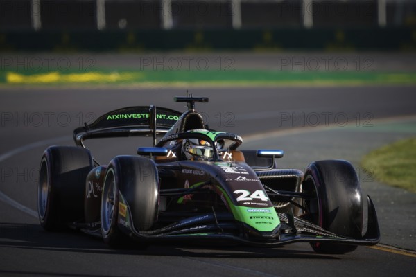 MELBOURNE, AUSTRALIA, MARCH 22: Joshua Durksen of Paraguay and PHM AIX Racing during qualifying at the 2024 Formula 2 Australian Grand Prix at Albert Park in Melbourne, Australia