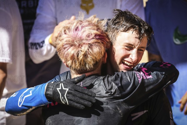 MAYDENA, AUSTRALIA, FEBRUARY 24: Ronan Dunne of Ireland celebrates his win at Red Bull Hardline Tasmania on February 24, 2024 in Maydena, Australia