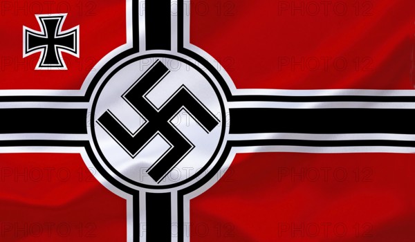 The historical flag of the German Reich, war flag from 1938, 1945, Studio