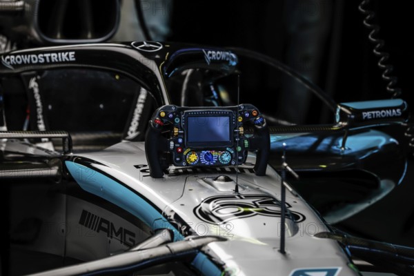 George Russell of Great Britain and his Mercedes AMG Petronas F1 Team W16 during the Australian Formula 1 Grand Prix at Albert Park in Melbourne, Australia