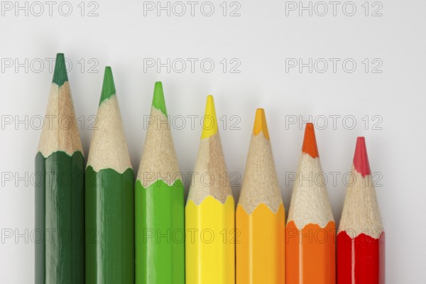 Conceptual crayons represented as successor energy label colors