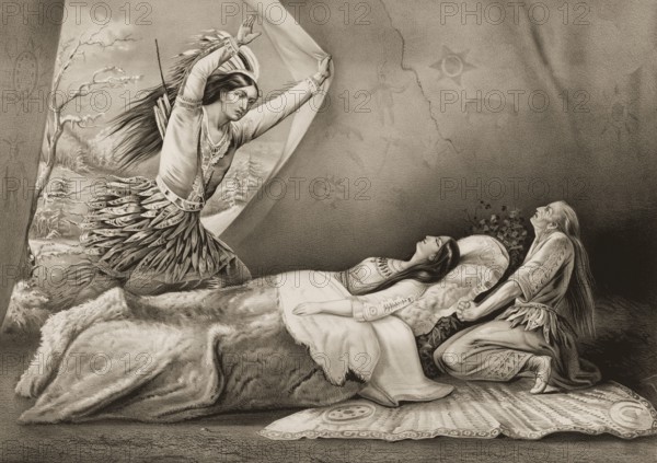 Death of Minnehaha, scene from The Song of Hiawatha by Henry Wadsworth Longfellow