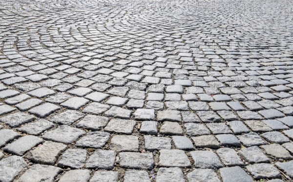 Paving stones in pedestrian zone, symbol for path construction, structure, background Austria