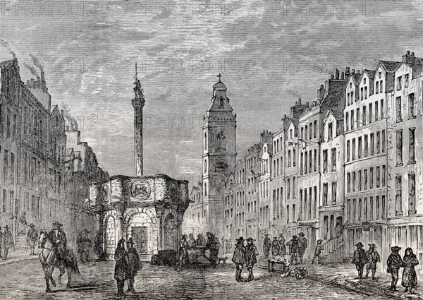 The Mercat Cross, Edinburgh, Royal Mile, Scotland, 19th century