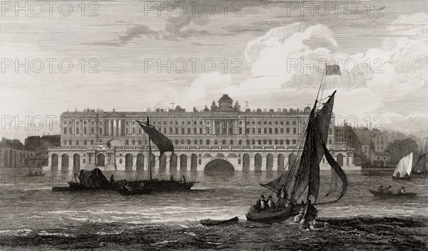 Somerset House, from River Thames, Westminster, London, UK