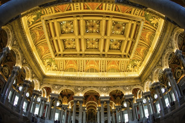 United States Capitol ceiling painting of the (United States Capitol). Shooting Location: Washington, DC