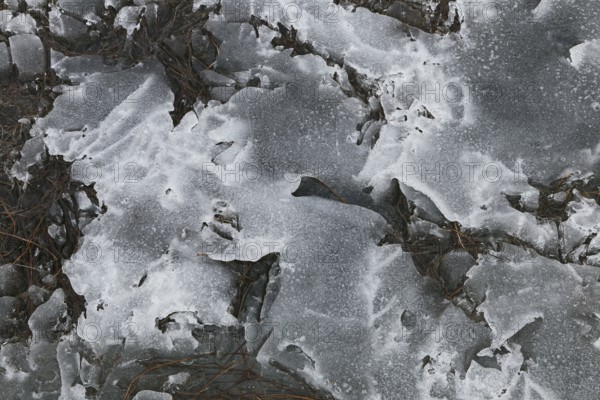 Nature, melting ice pattern, Province of Quebec, Canada