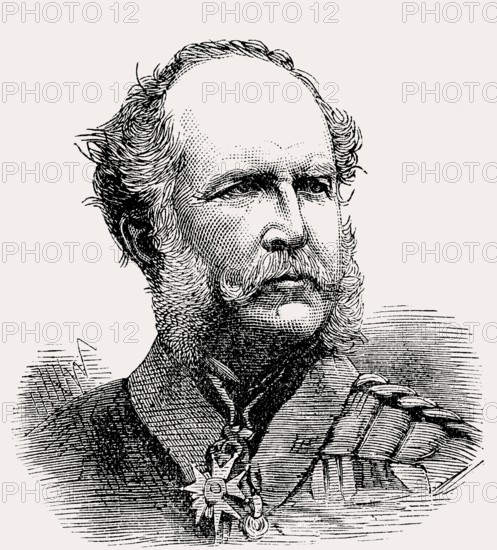 General Sir John Miller Adye, 1819 – 1900, a British soldier, Governor of Gibraltar, From British Battles on Land and Sea, by James Grant