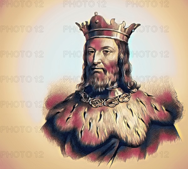 Clovis, Chlodovechus, Chlodwig I., Chlodowech, 466-511, King of the Franks of the Merovingian dynasty, digitally edited