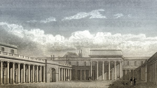 The Palais de la Légion d'honneur, Paris, antique steel engraved print, 1831
