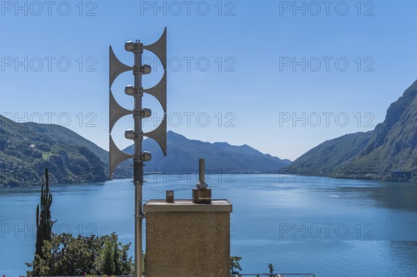 View of the city of Lugano from creative angles on a sunny day. Lugano Lake. Lugano. Switzerland. Canton Ticino.