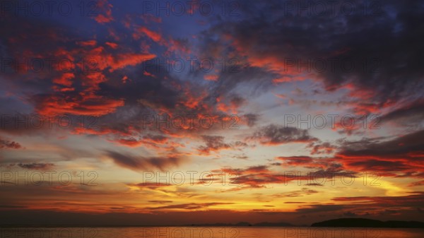 Beautiful landscape with tropical sea sunset background