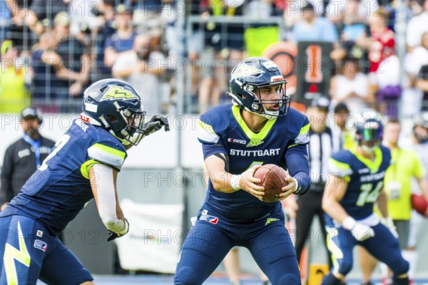 European League of Football, ELF/ Game :  Munich Ravens at  Stuttgart Surge on Aug. 13. 2023 ,in the Gazi Stadium , Stuttgart ,  Germany