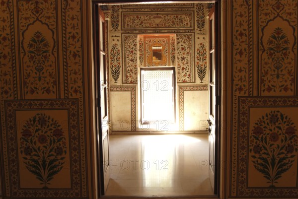 Interior of ritual crafts gallery in Junagarh fort, Bikaner, Rajasthan, India