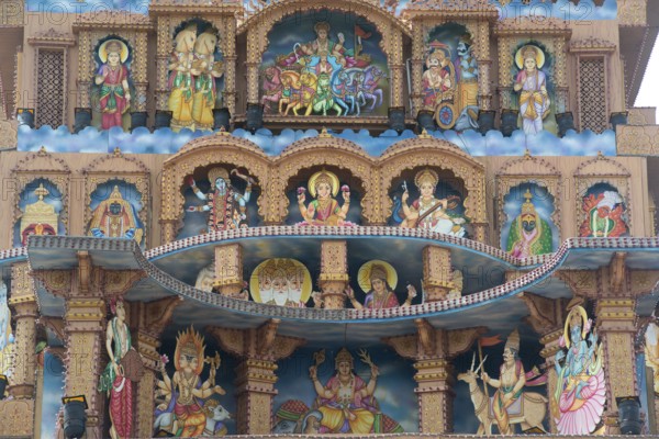 Painted Deities on Ganesha imaginary Palace, Pune, Maharashtra, India, Asia