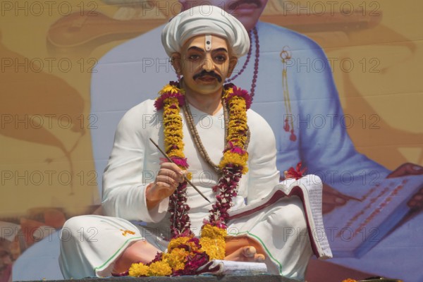 Marathi Poet Saint Tukaram statue, Thane, Maharashtra, India, Asia